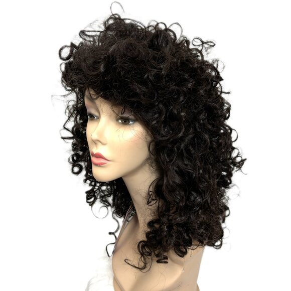Long Luxurious Dark Brown Curly Unisex  pirate -  wench New Look  Wig NWT NOS - Picture 1 of 9